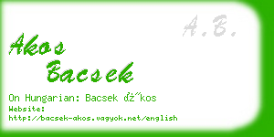 akos bacsek business card